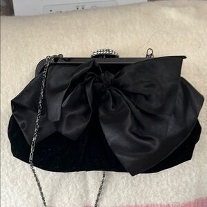 Vintage Newman Markus velvet with large bow bag with Swarovski  crystals
